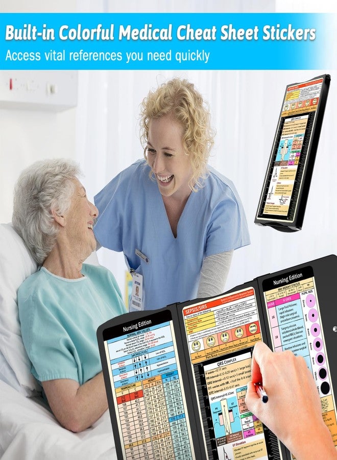 Trustnice Nursing Clipboard Foldable Clipboard Medical: Edition Cheat Sheets Aluminum 3 Layers Foldable Clipboards Nursing Pocket Size Profile Clip Nurse Clipboards Notepad for Nurses Students and Doctors - Image 3